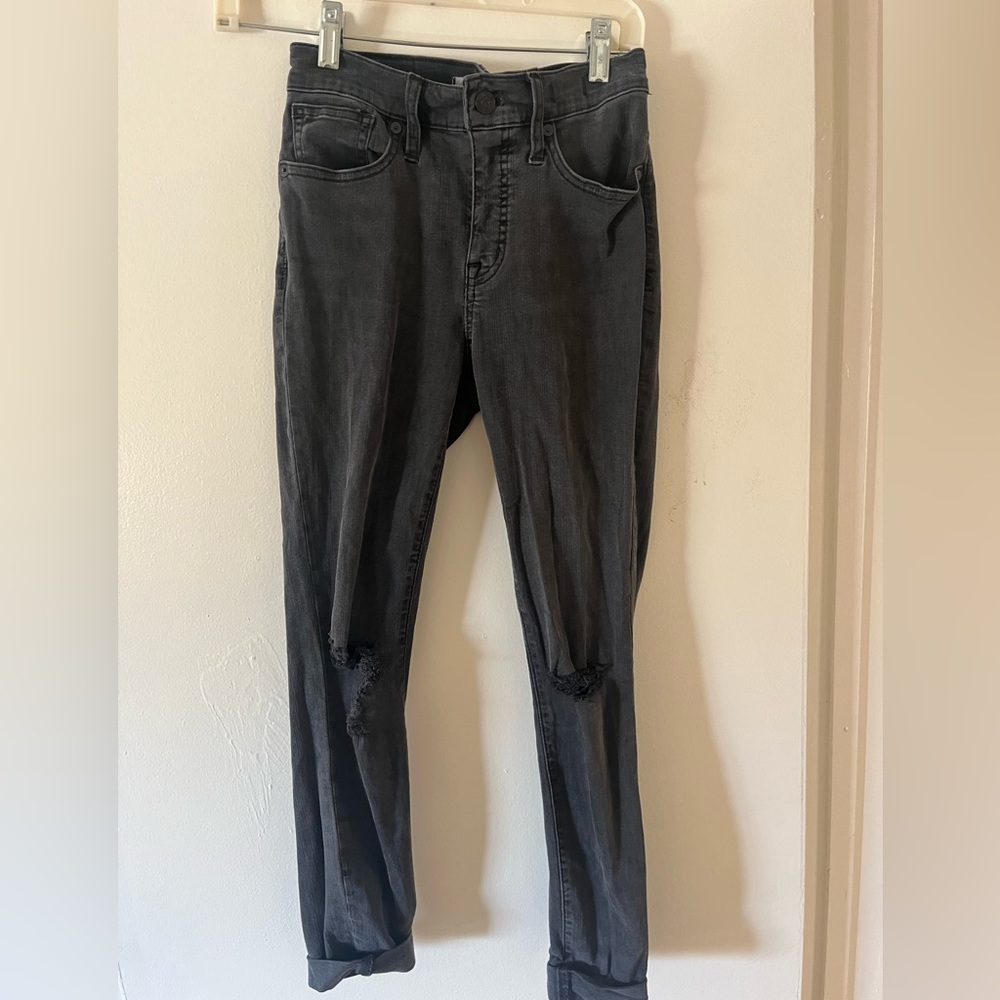 Madewell charcoal skinnies